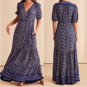 Faherty Orinda Floral Maxi Dress in Monsserat Border Size Small